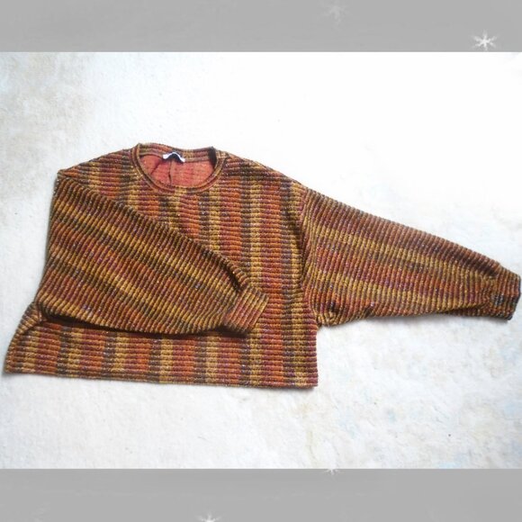 ZARA Cropped Sweater for Fall with Metallic Sparkle - Balloon Sleeves! - Picture 6 of 9